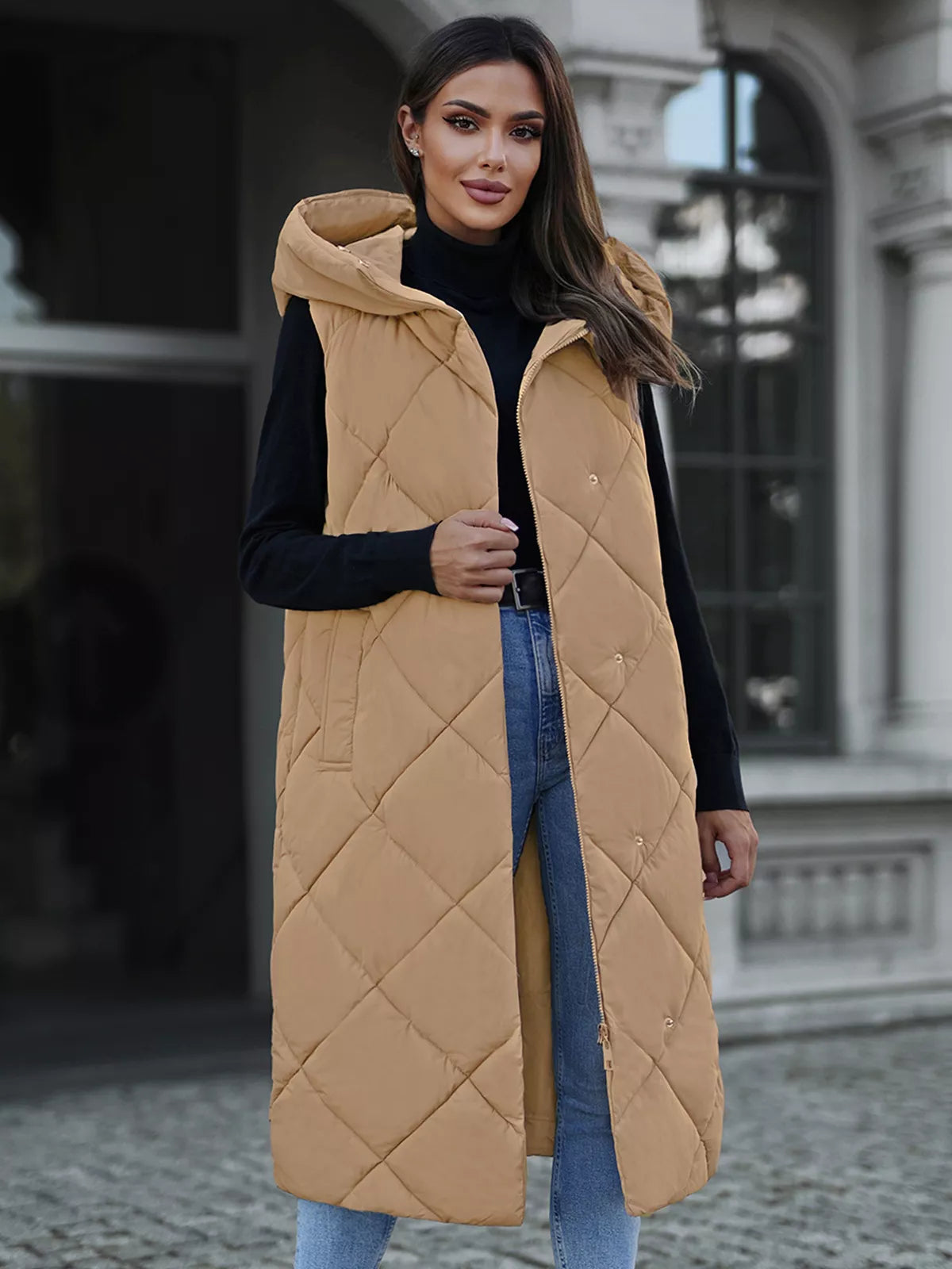 Brown long vest Kiket