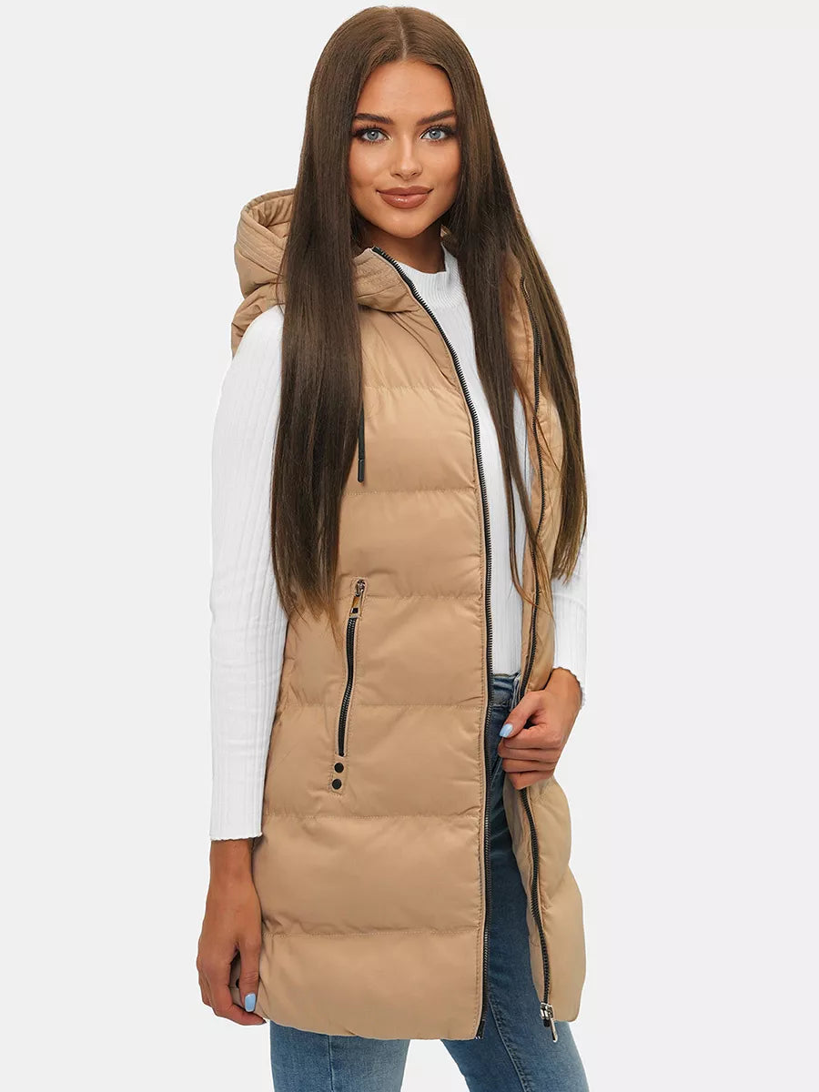Women's brown long vest Peret