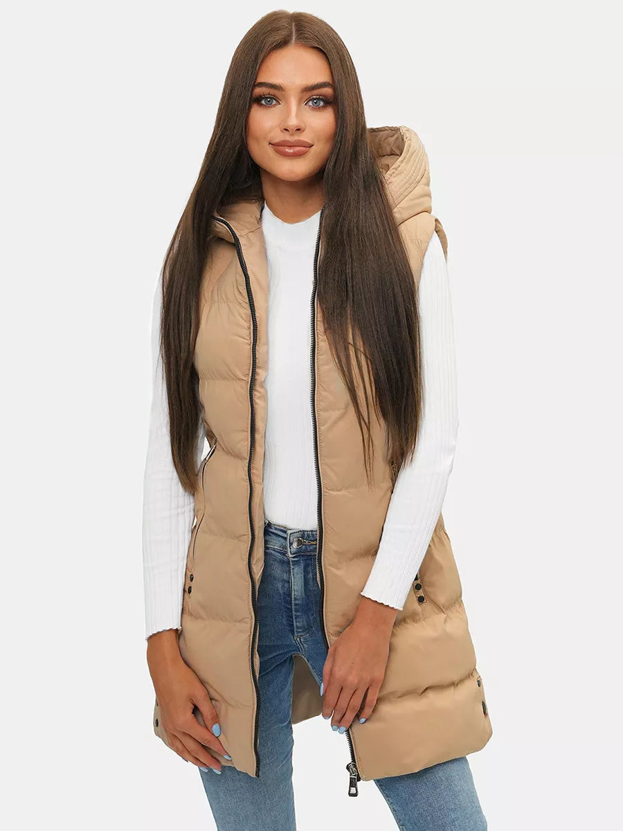 Women's brown long vest Peret
