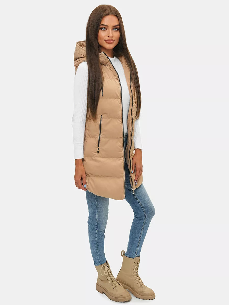 Women's brown long vest Peret