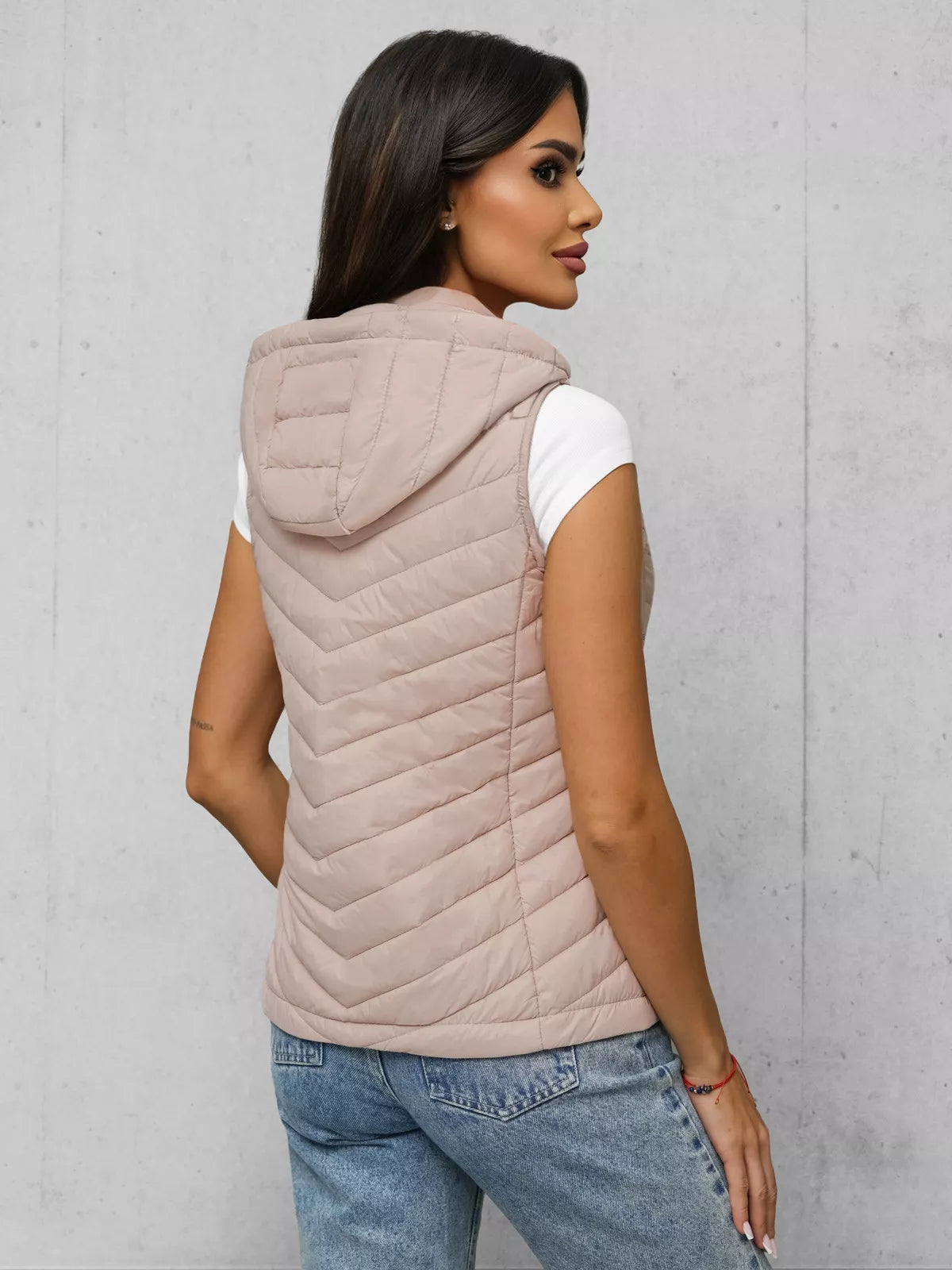 Women's brown hooded vest Percy