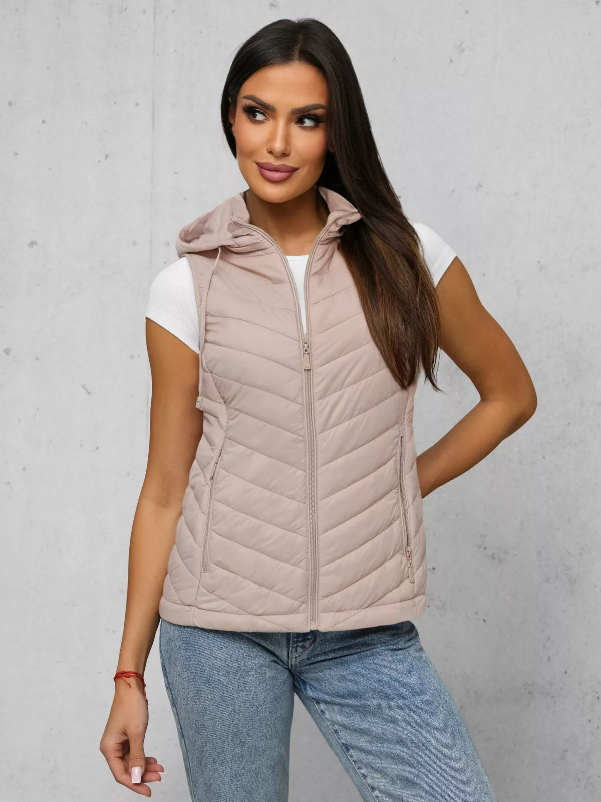Women's brown hooded vest Percy