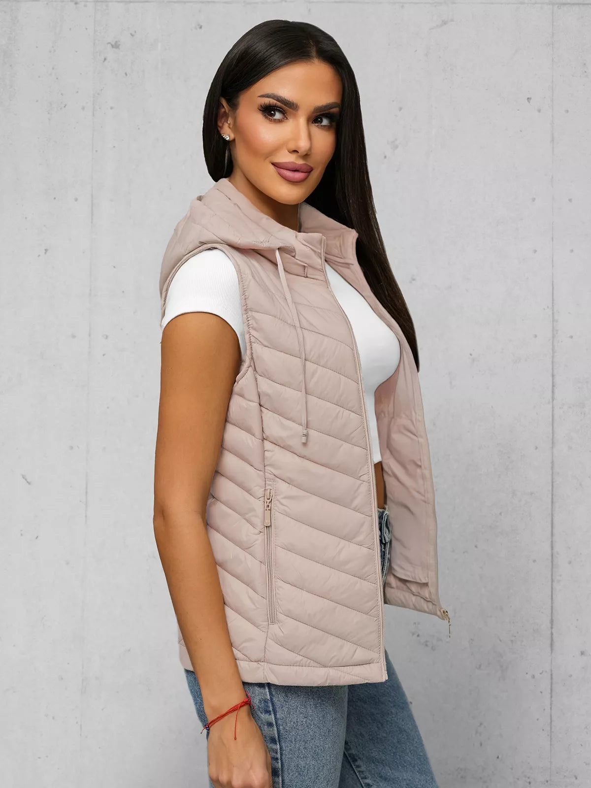 Women's brown hooded vest Percy