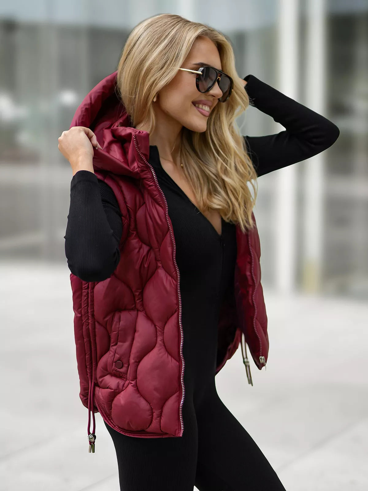 Women's burgundy vest Lyra