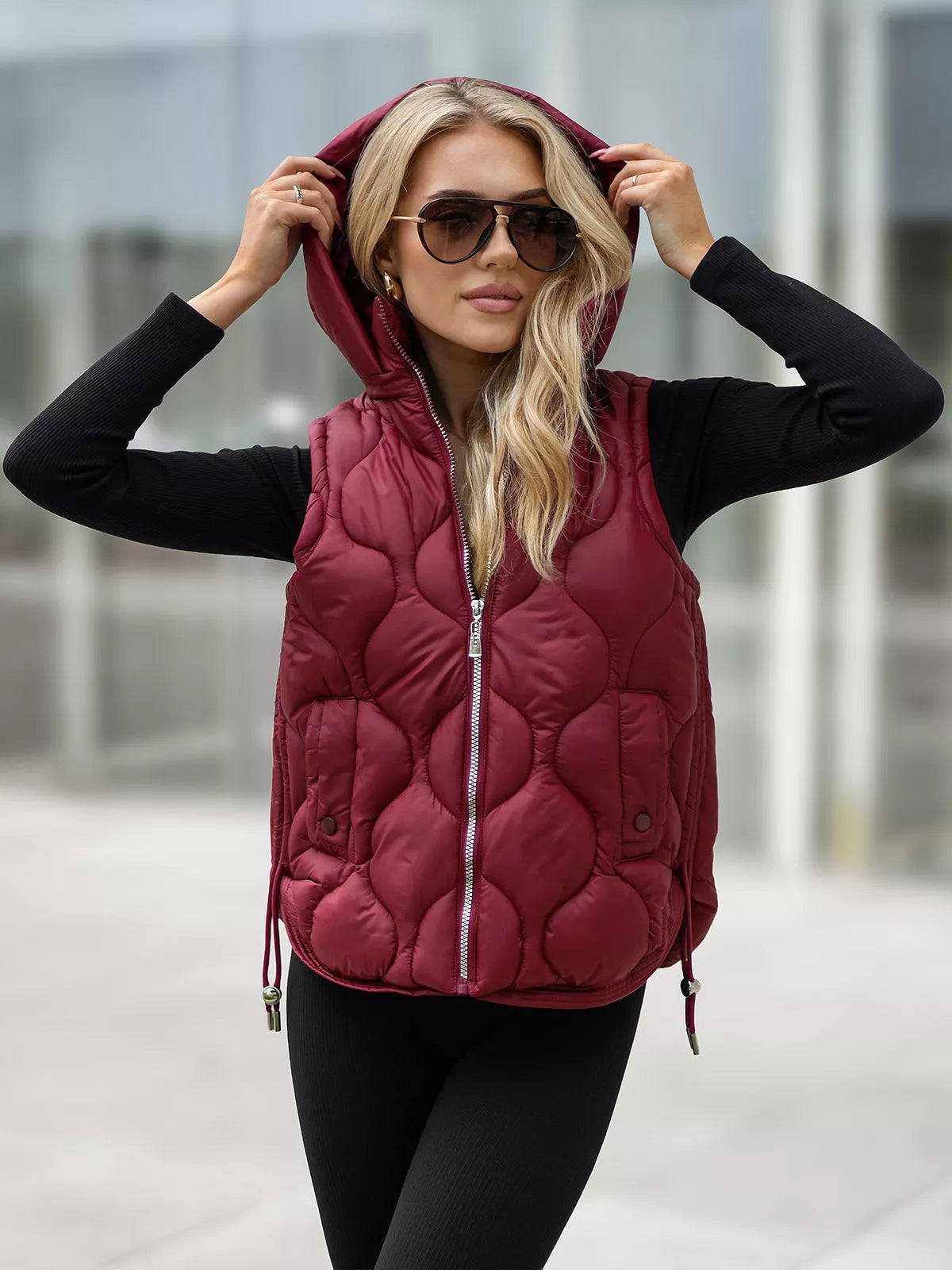 Women's burgundy vest Lyra