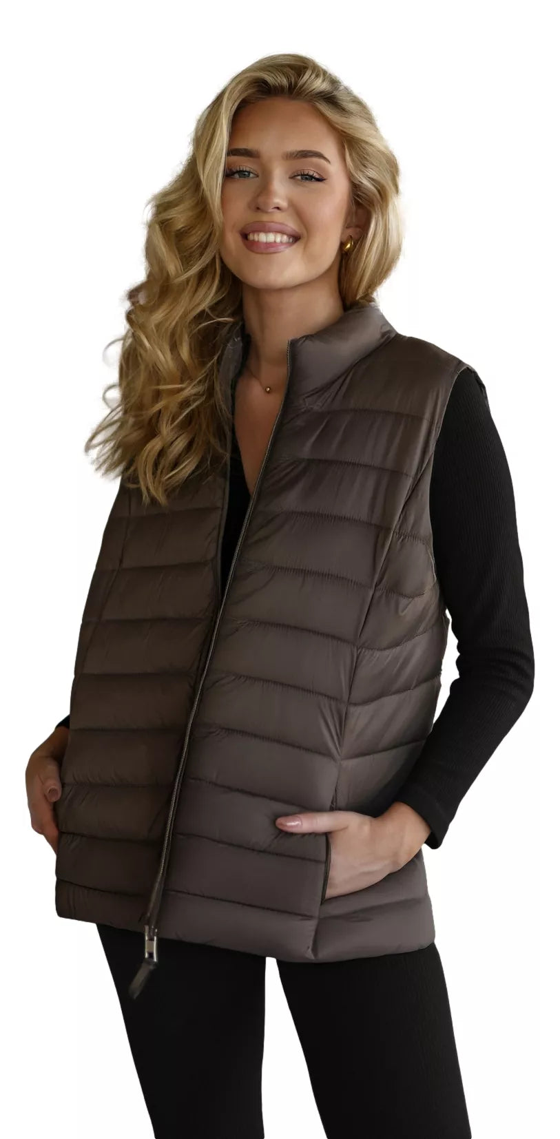 Women's dark brown vest Tory