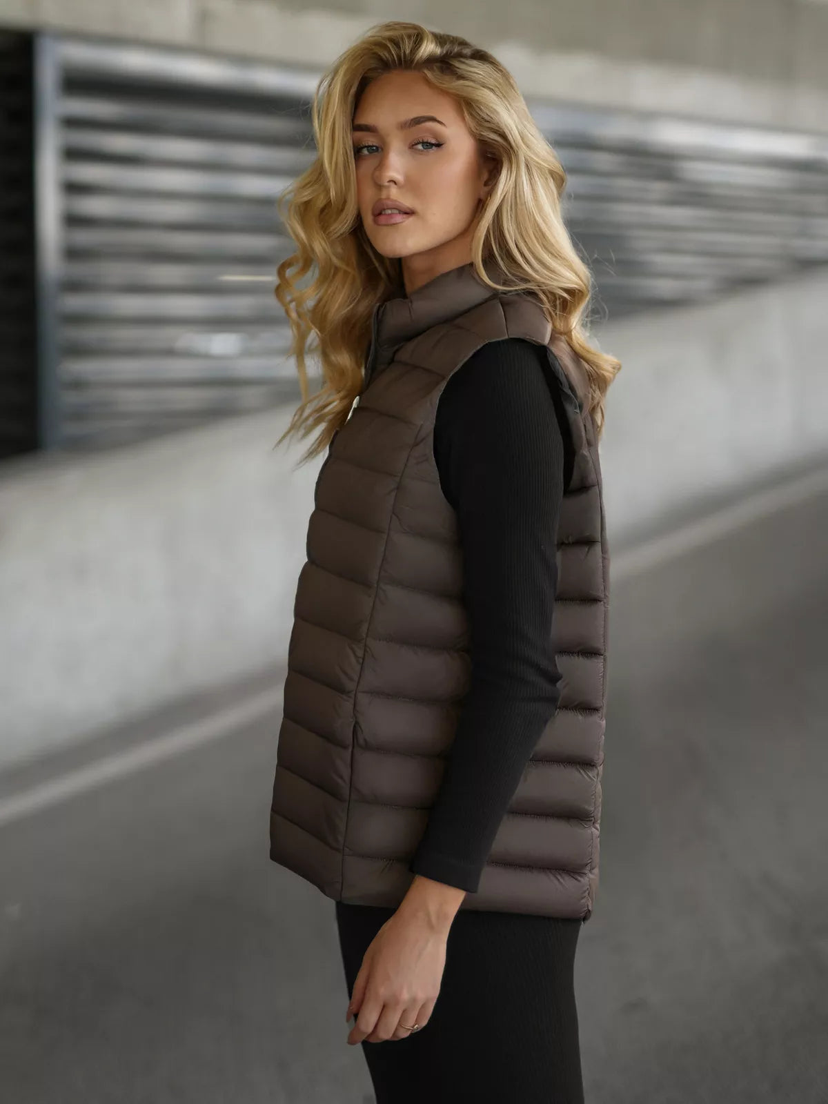Women's dark brown vest Tory