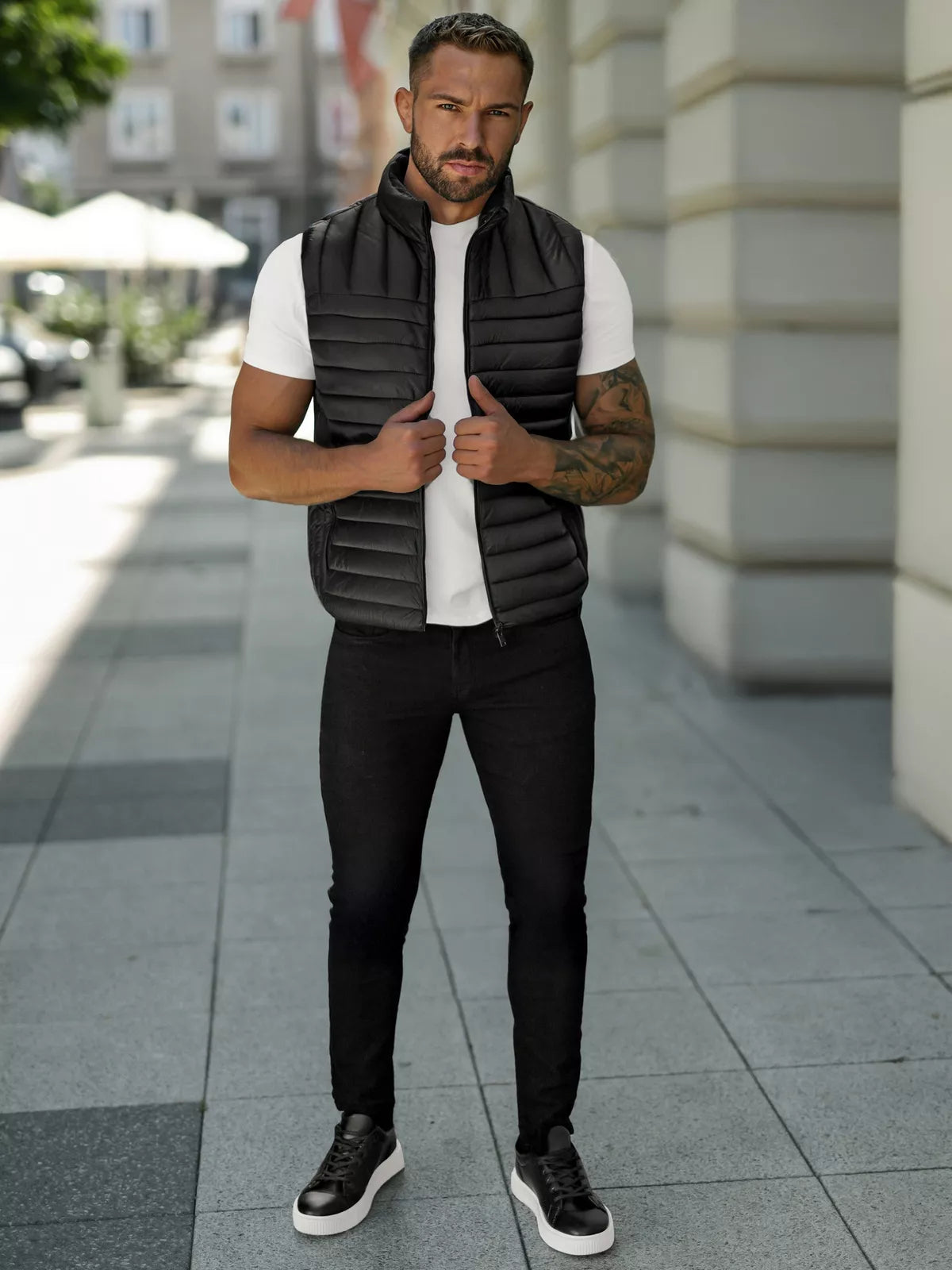 Men's black vest Stix