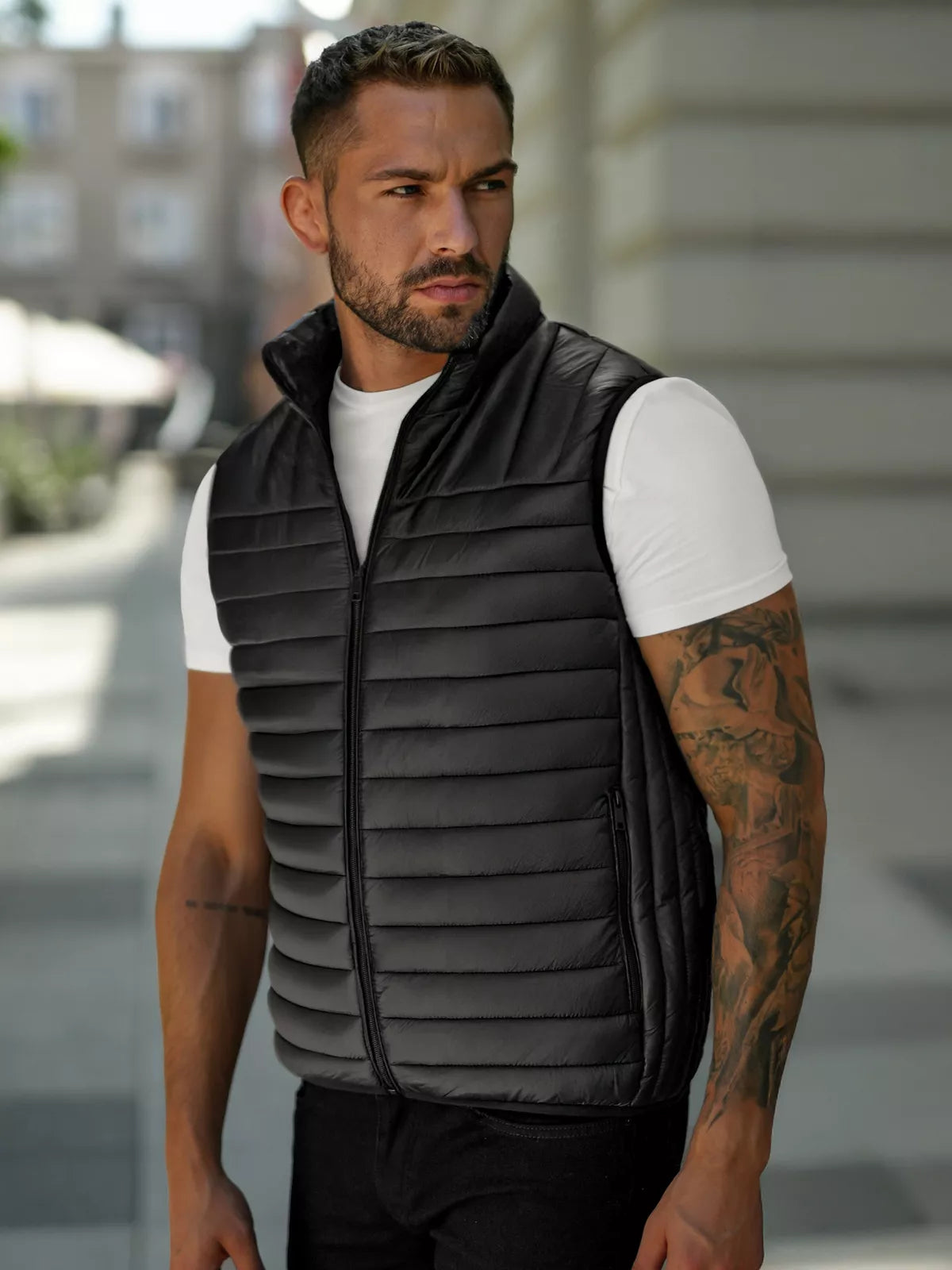 Men's black vest Stix