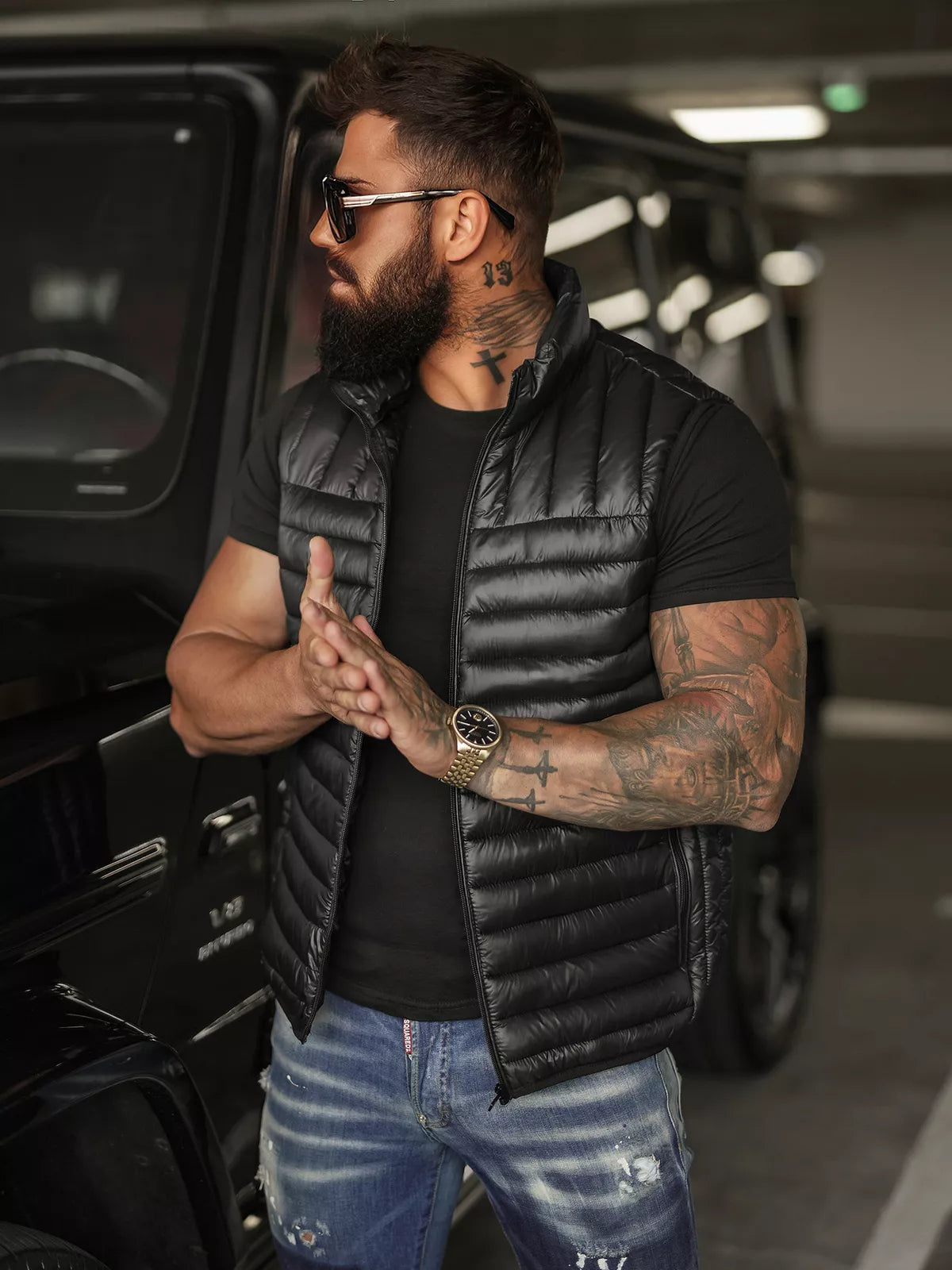 Men's black vest Stix