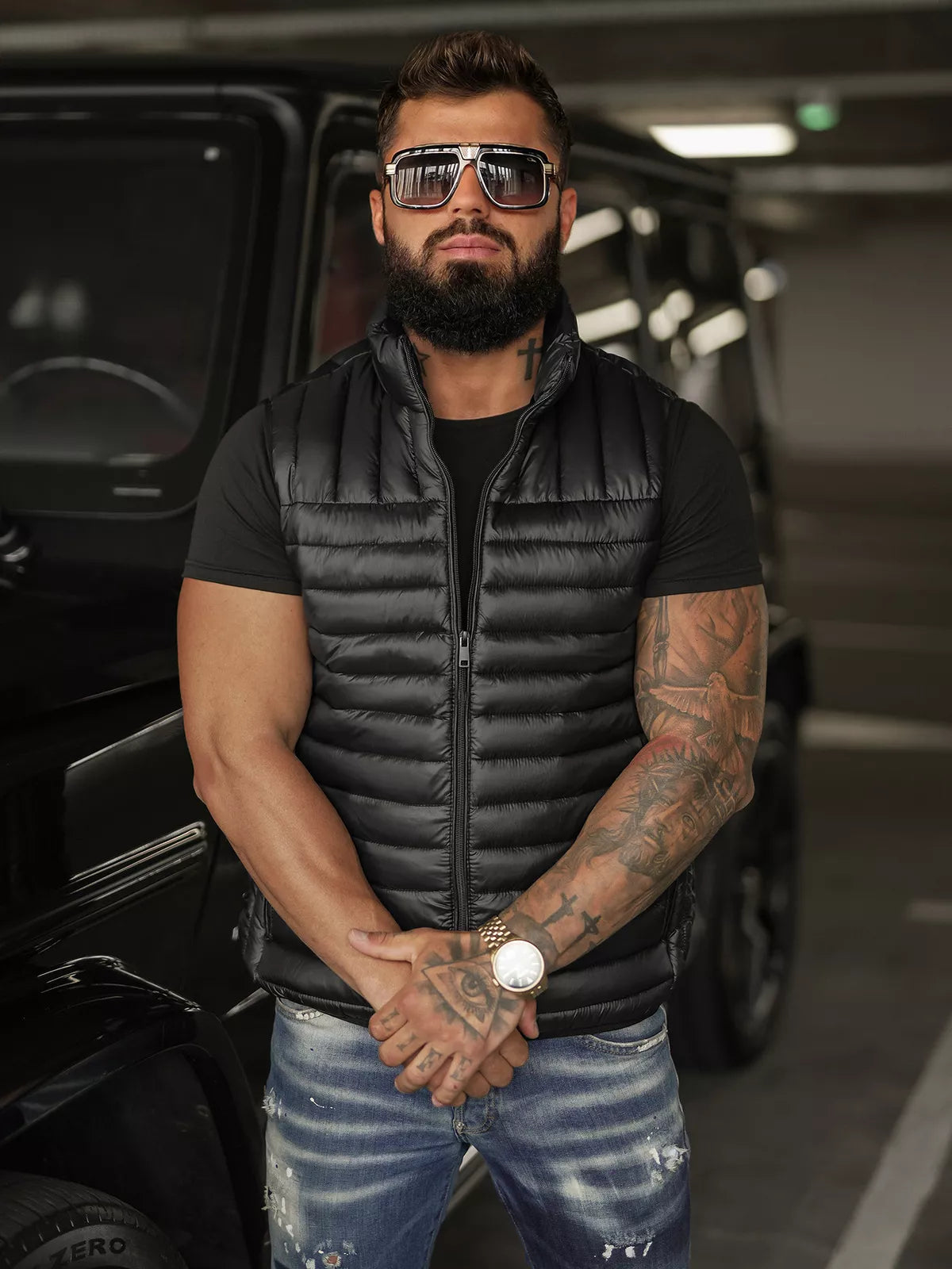 Men's black vest Stix
