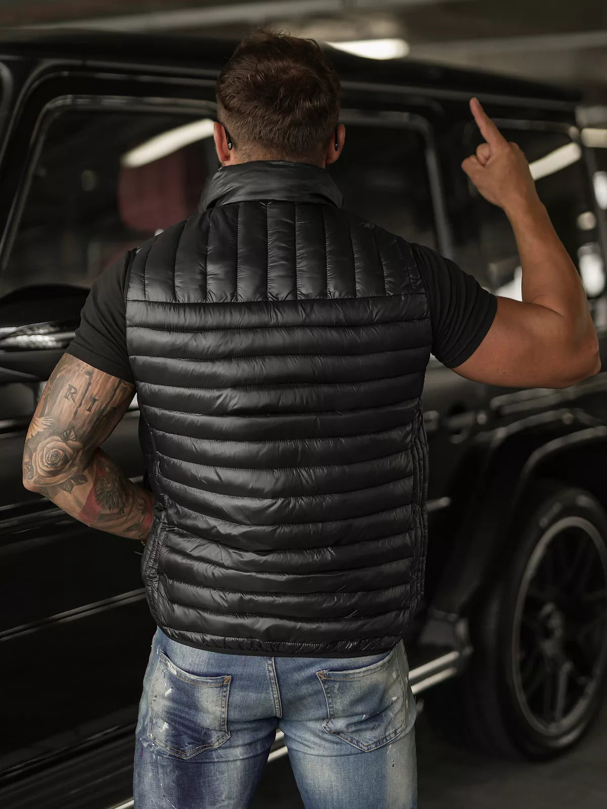 Men's black vest Stix