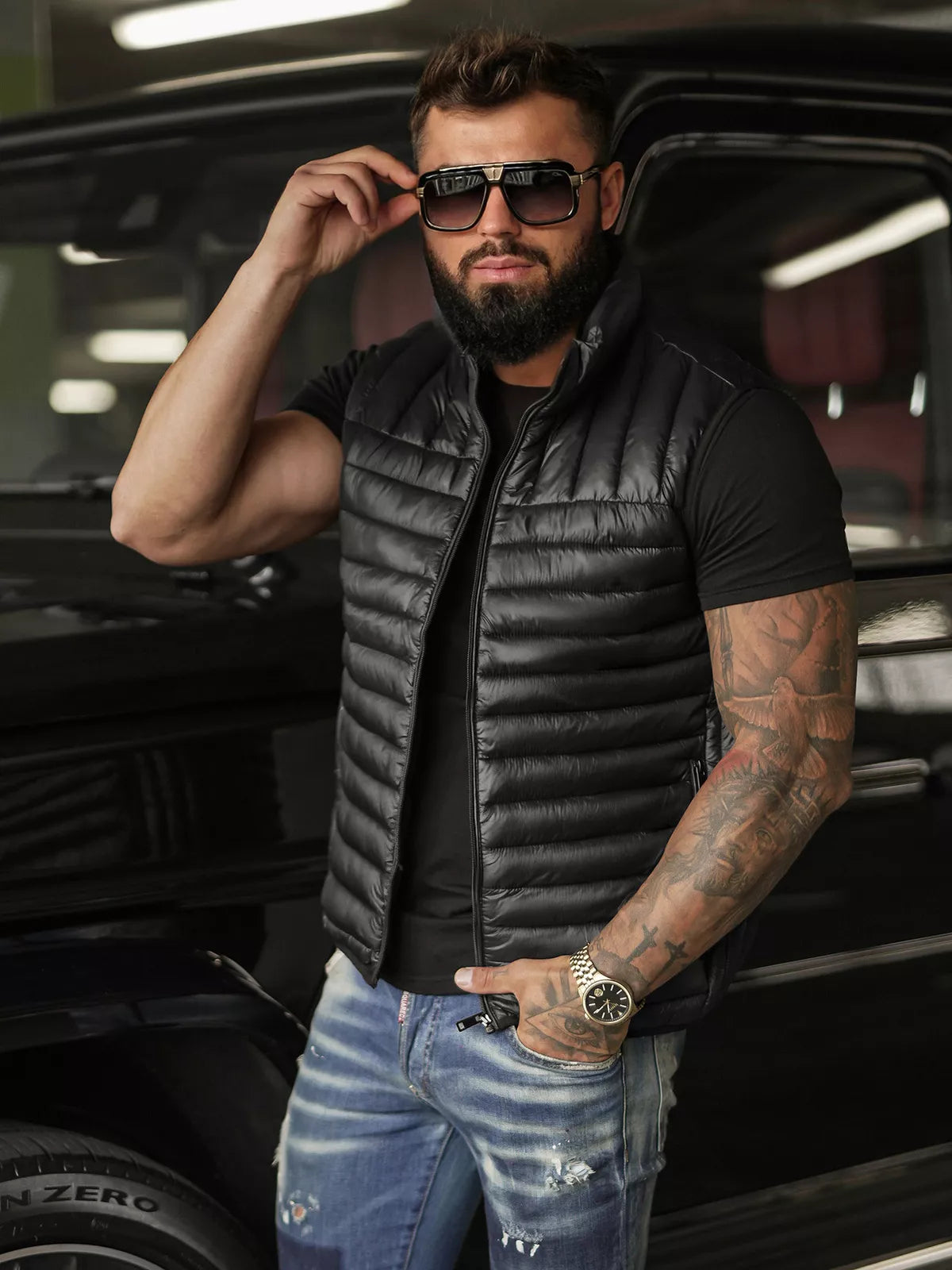 Men's black vest Stix