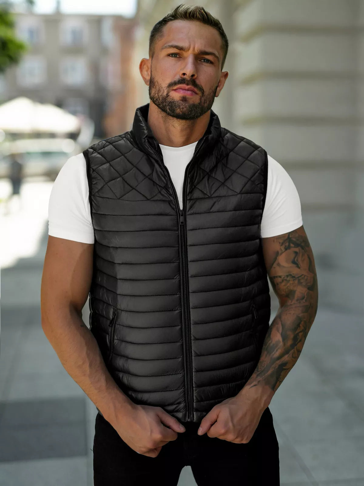 Men's black vest Kanor