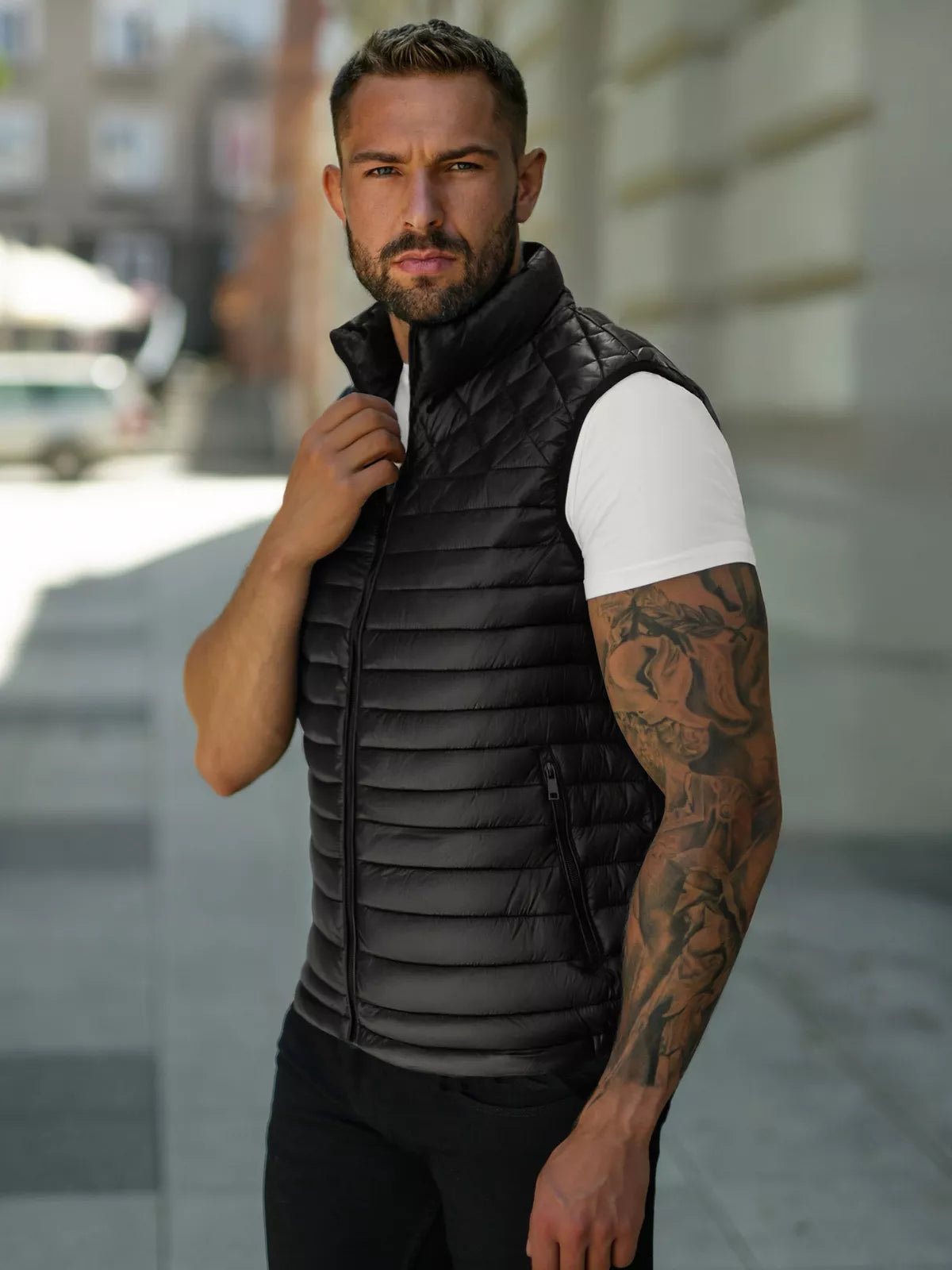 Men's black vest Kanor