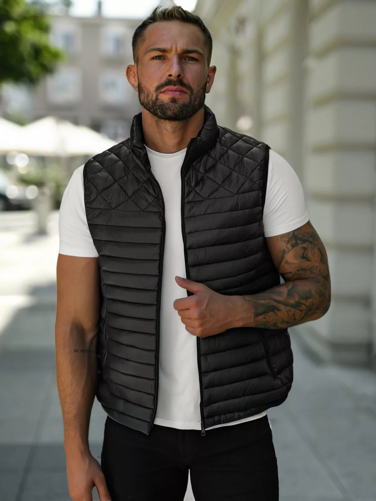 Men's black vest Kanor