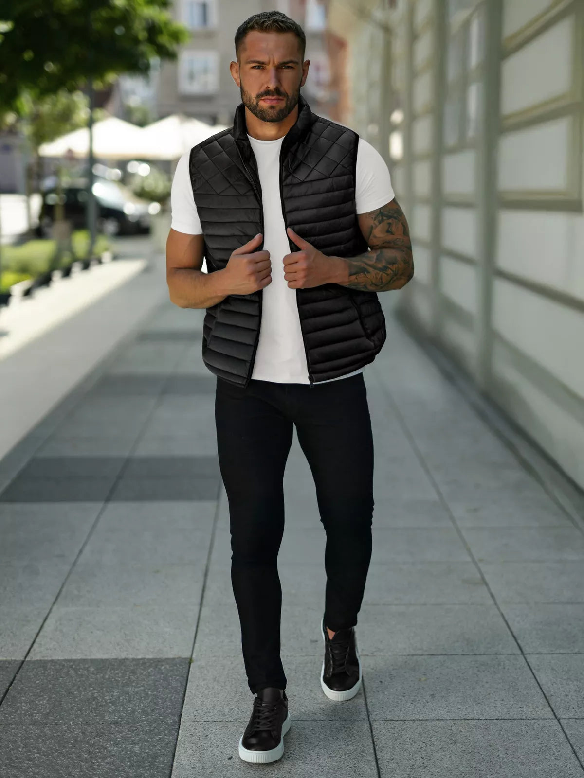 Men's black vest Kanor
