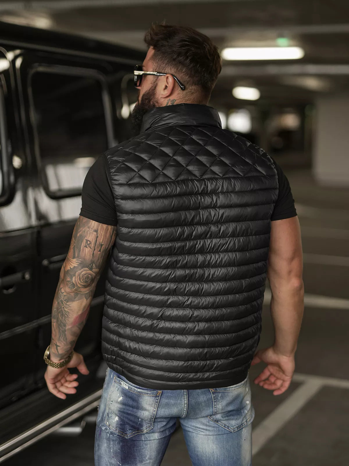 Men's black vest Kanor