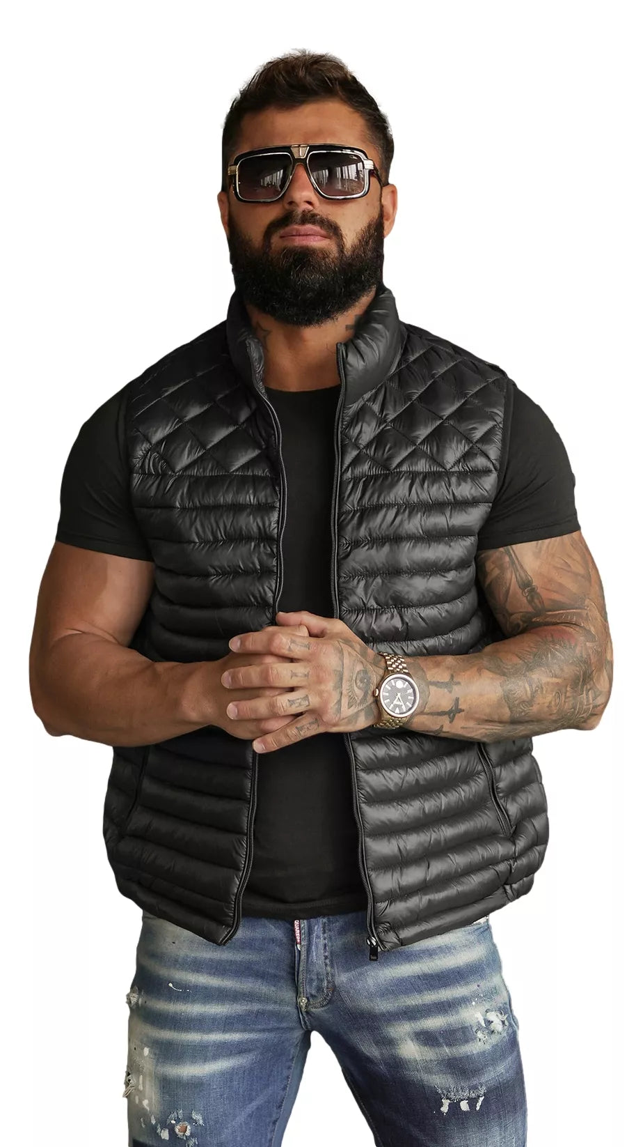 Men's black vest Kanor