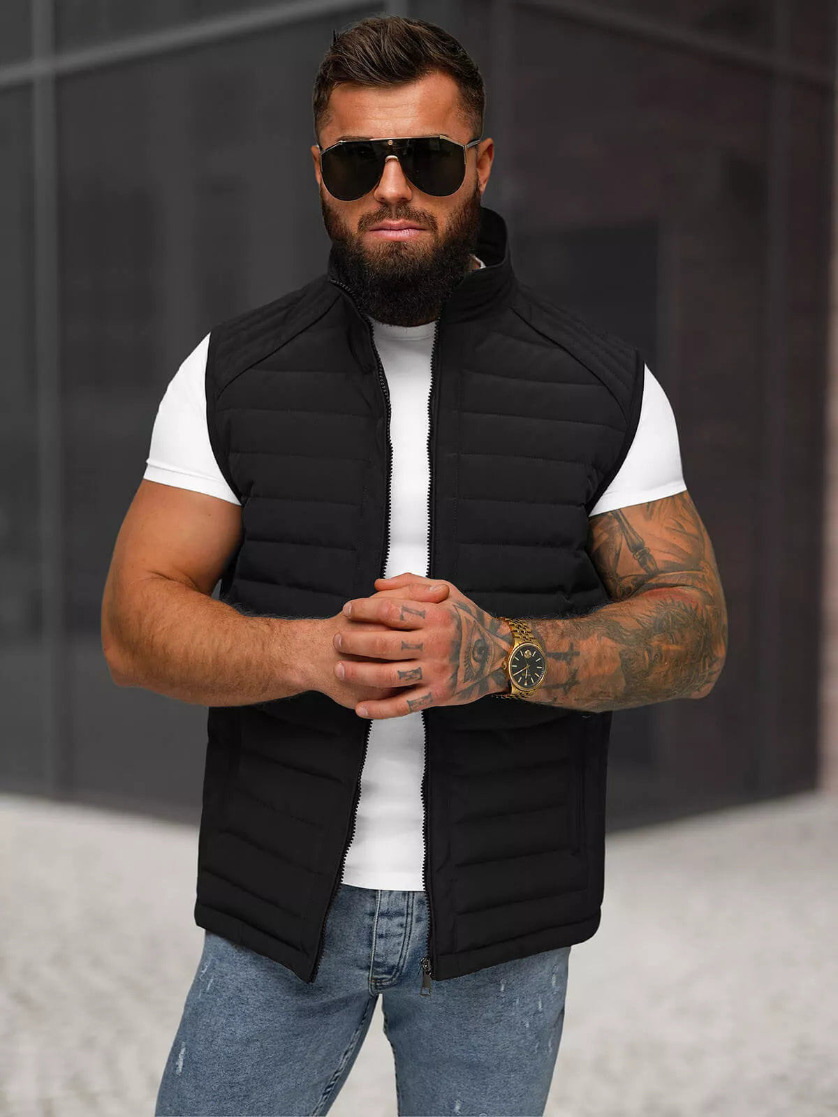 Men's black vest Merlin