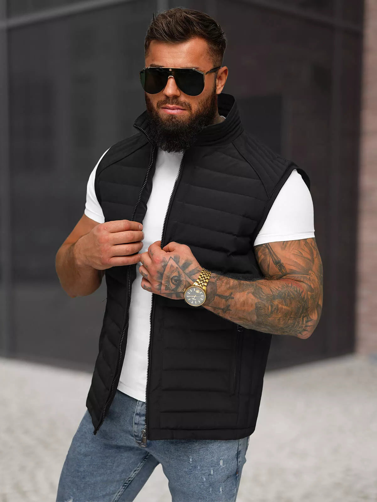 Men's black vest Merlin