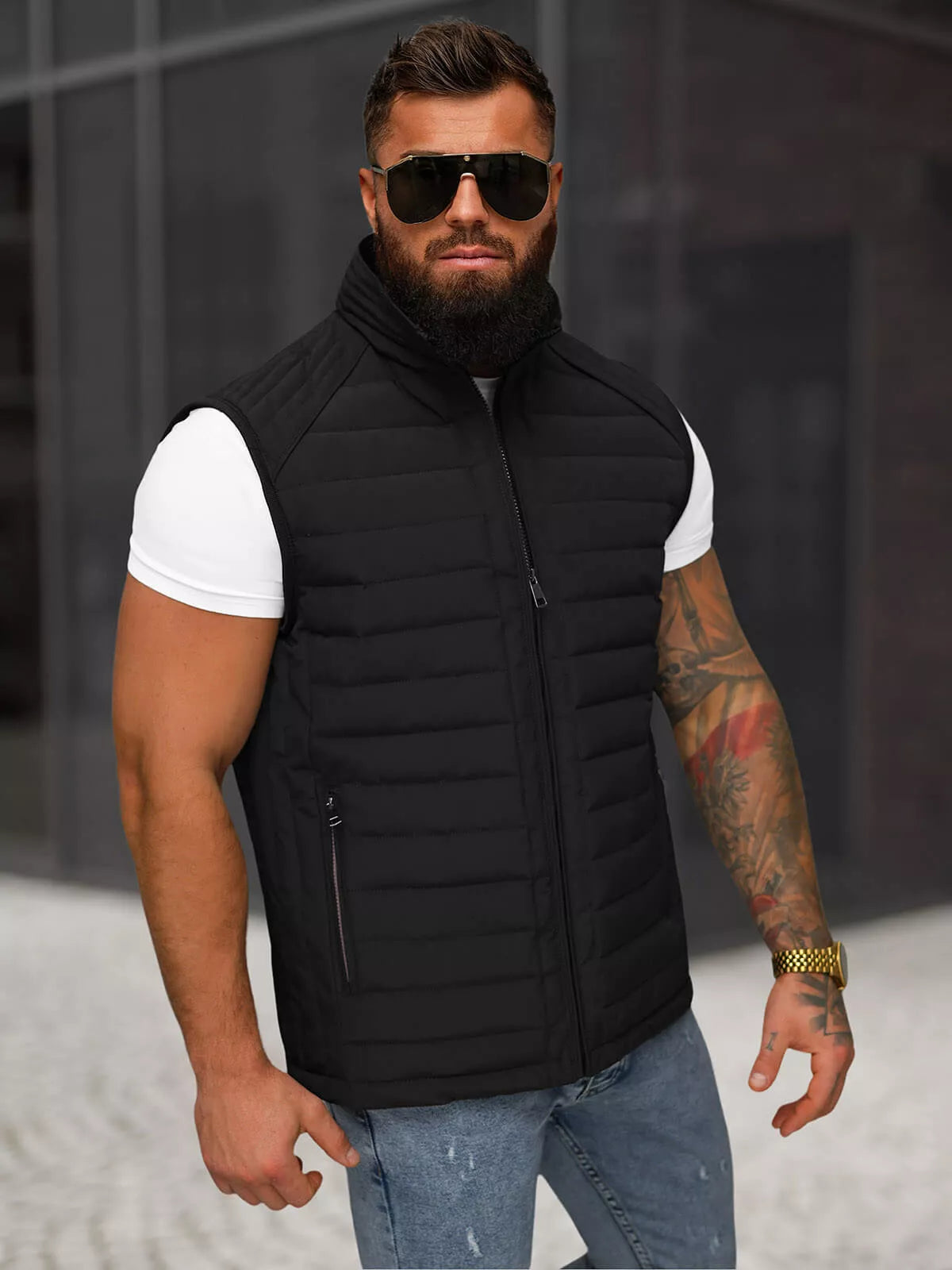 Men's black vest Merlin