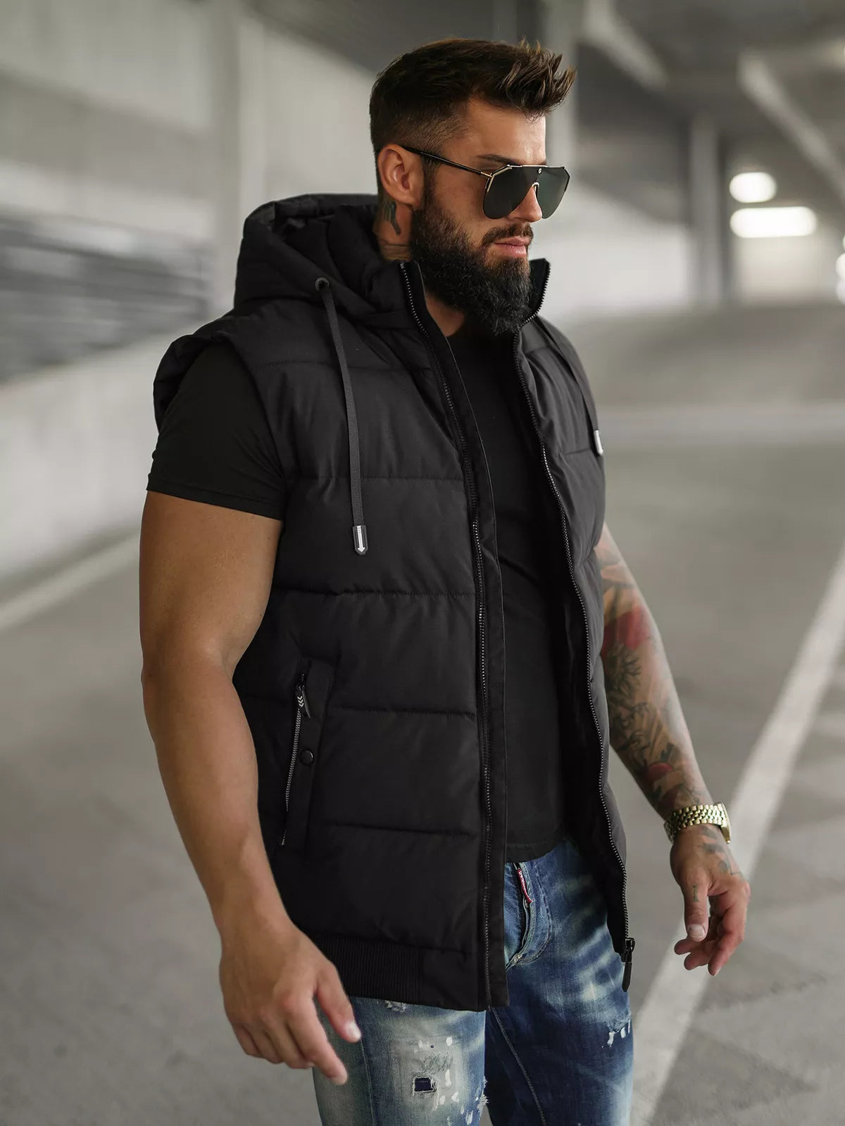 Men's black vest Corles