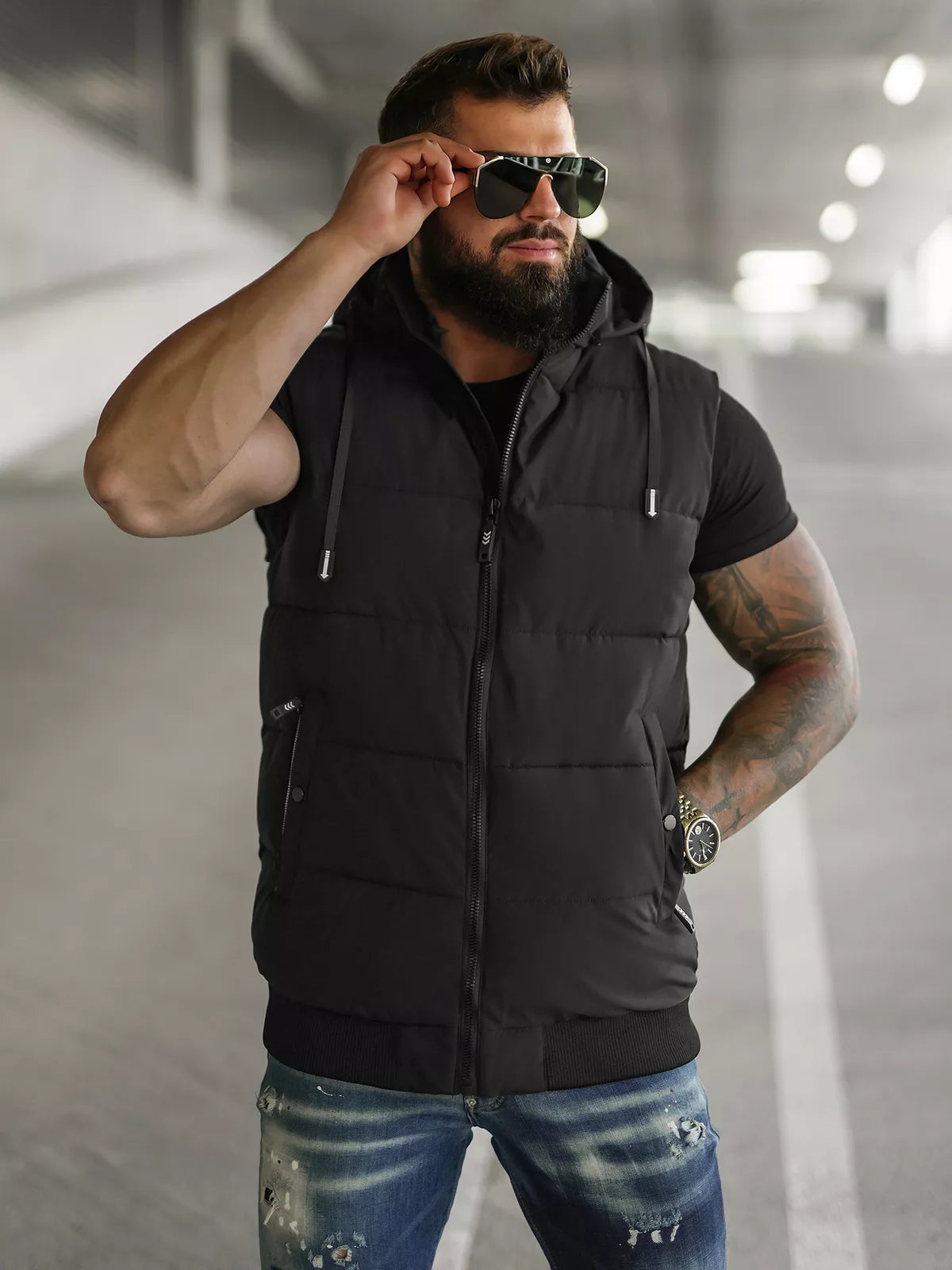Men's black vest Corles