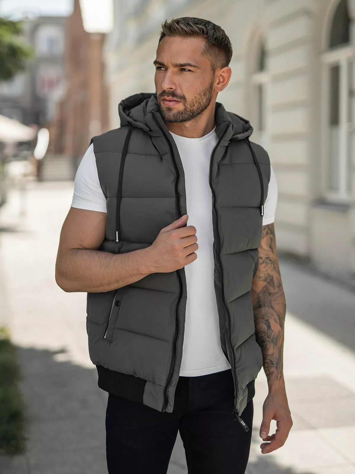 Men's dark gray vest Corles