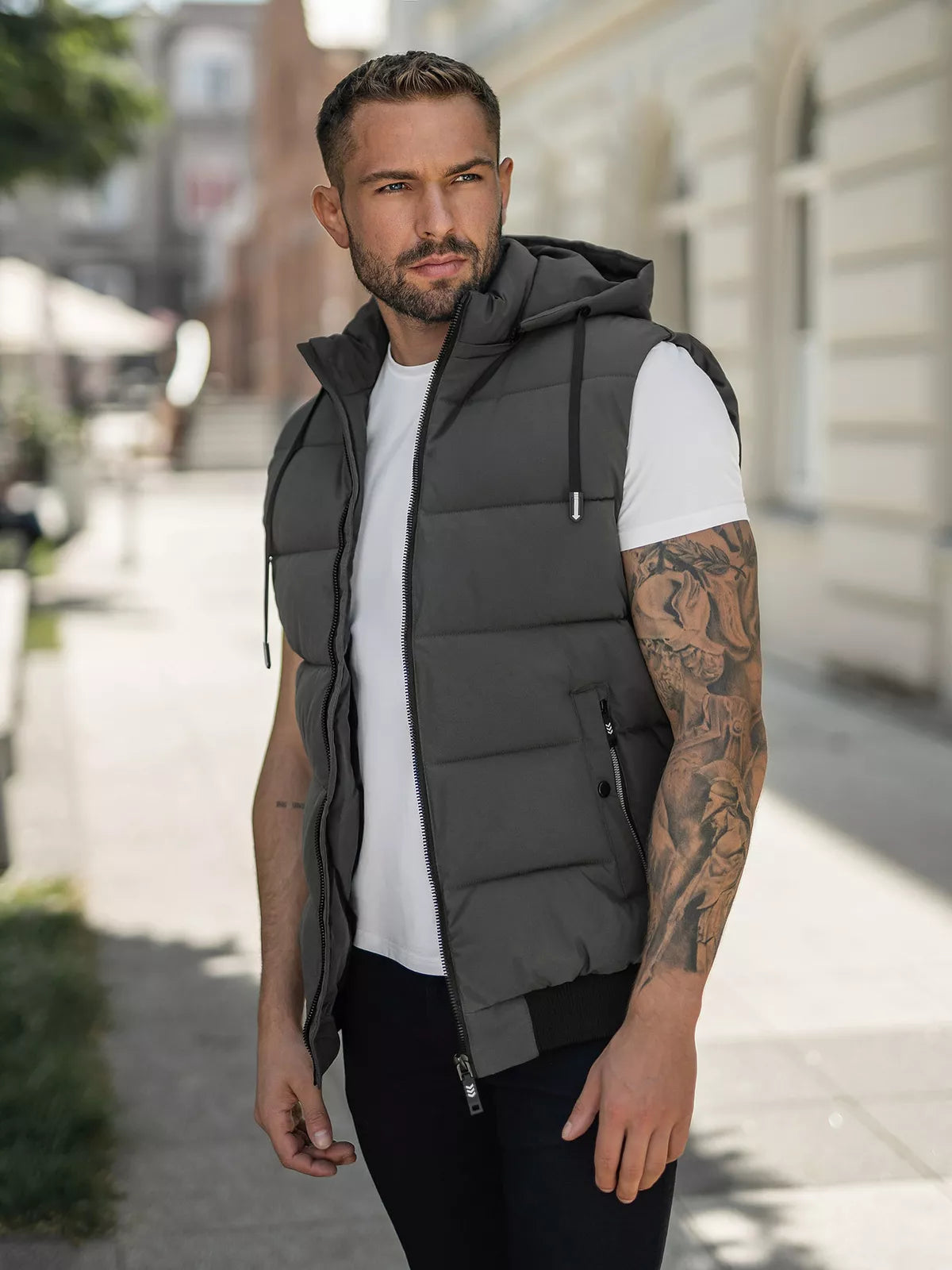 Men's dark gray vest Corles
