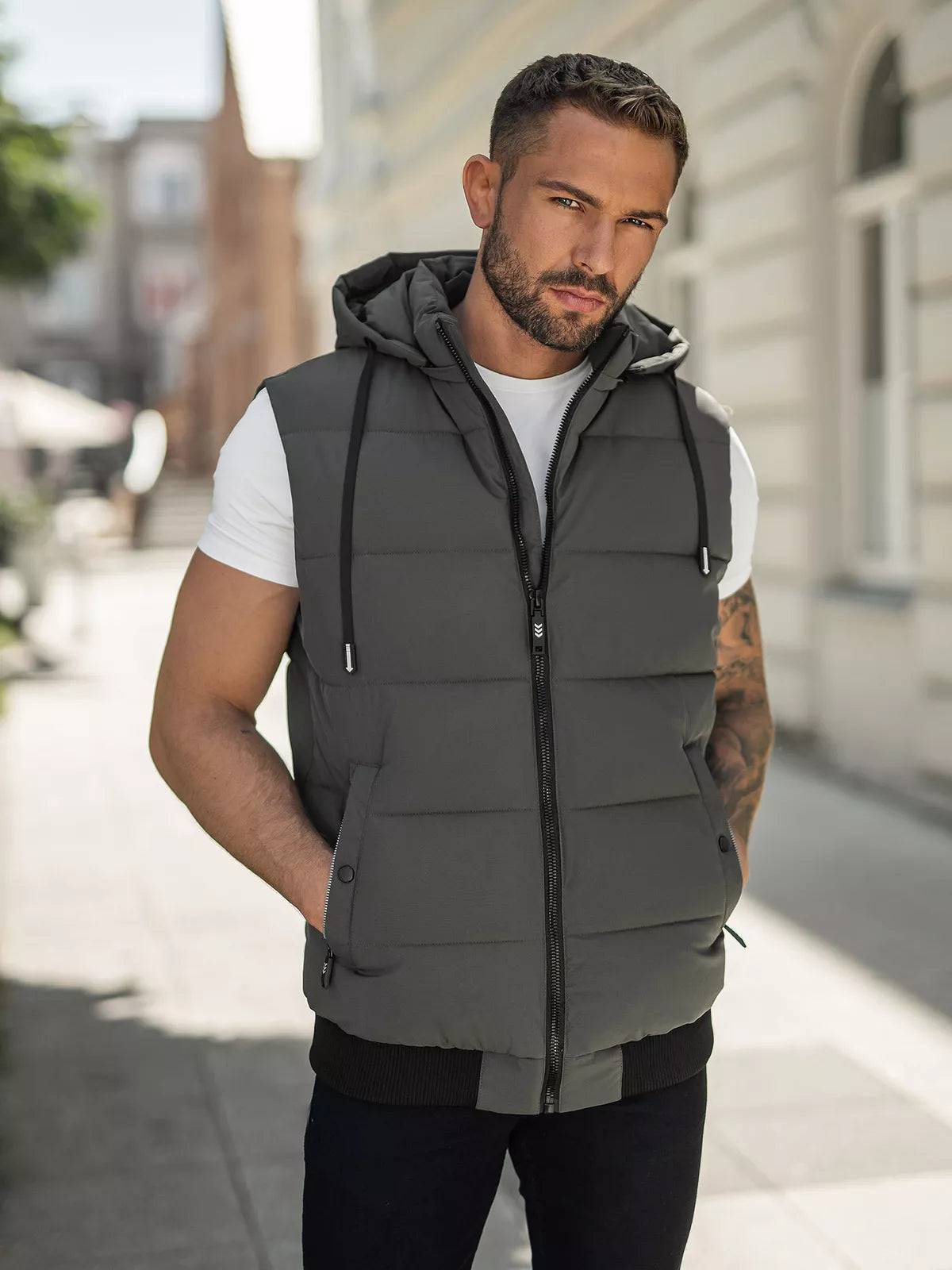 Men's dark gray vest Corles