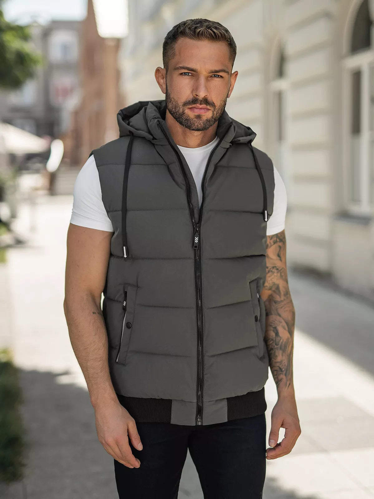 Men's dark gray vest Corles