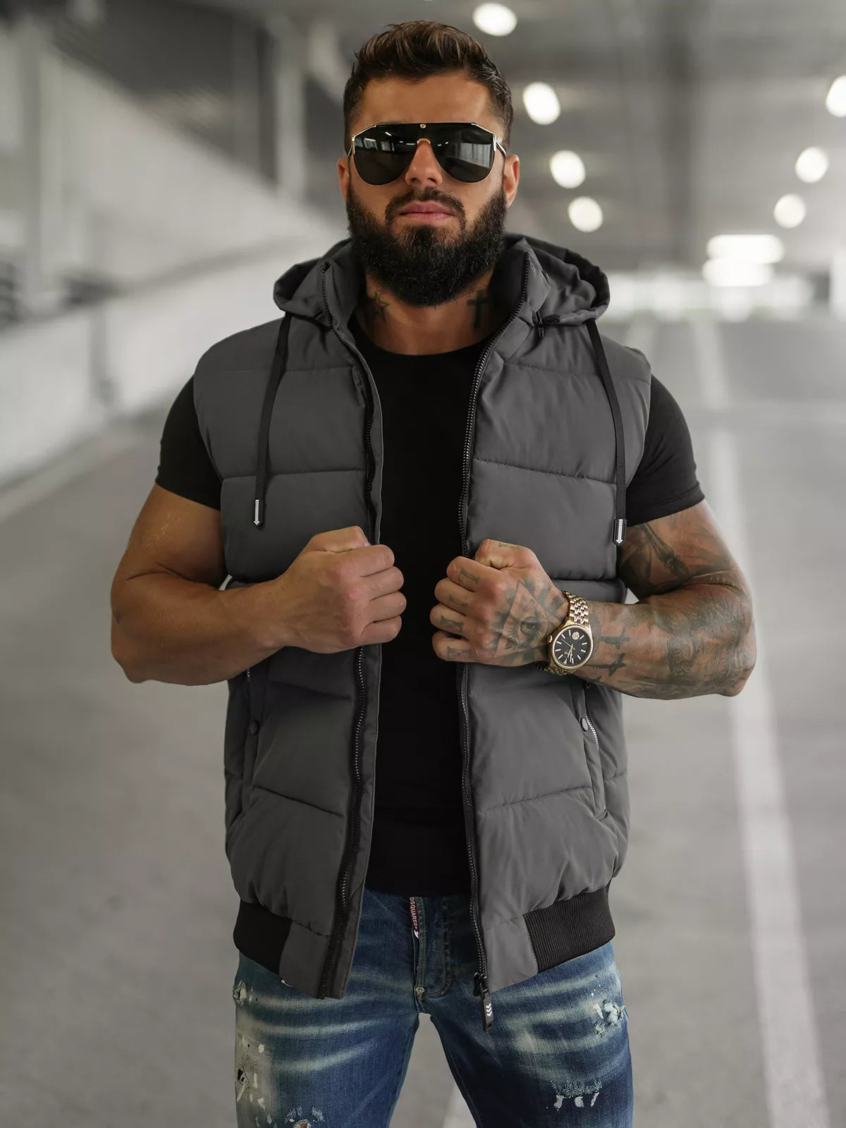 Men's dark gray vest Corles