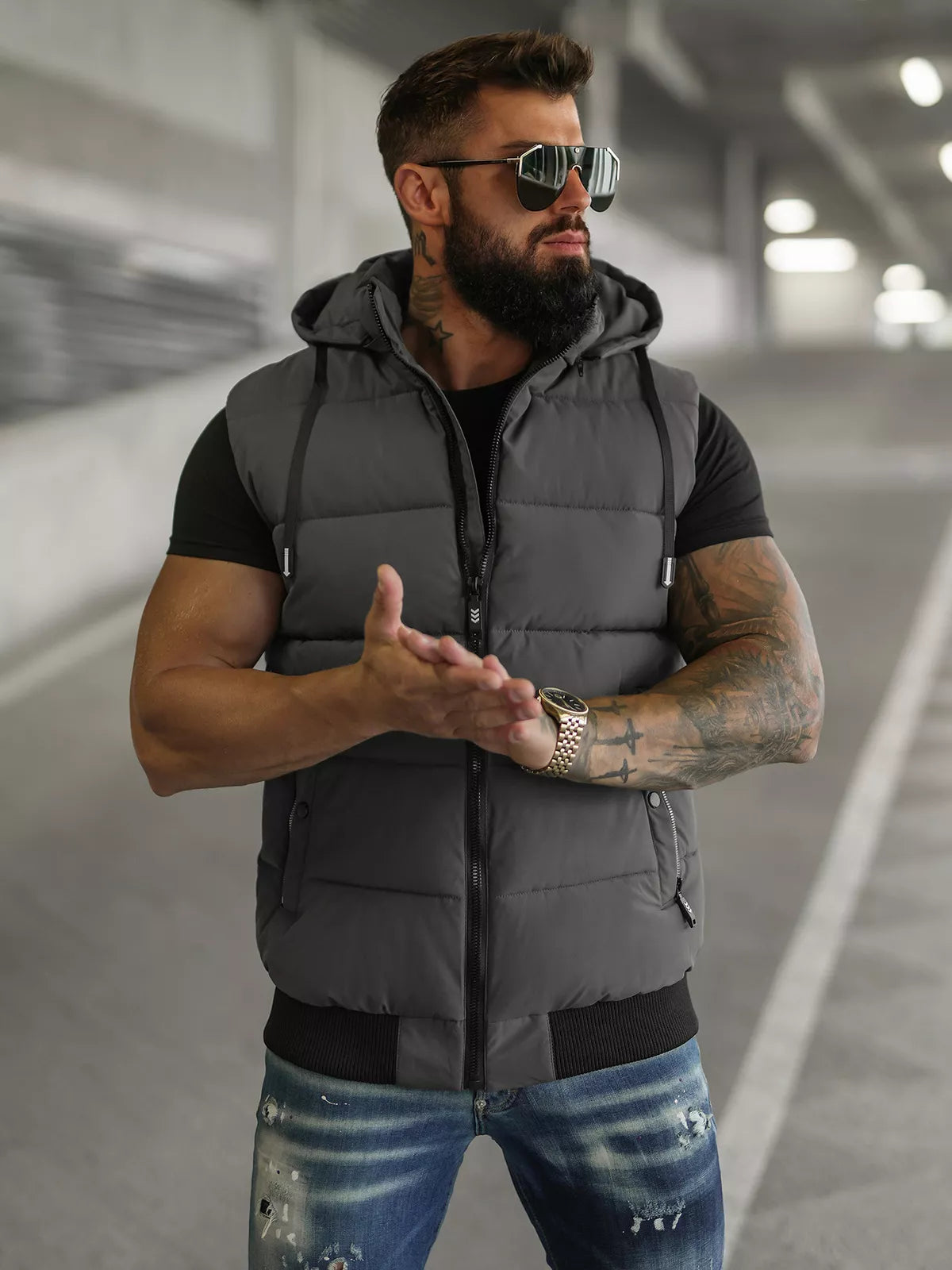 Men's dark gray vest Corles