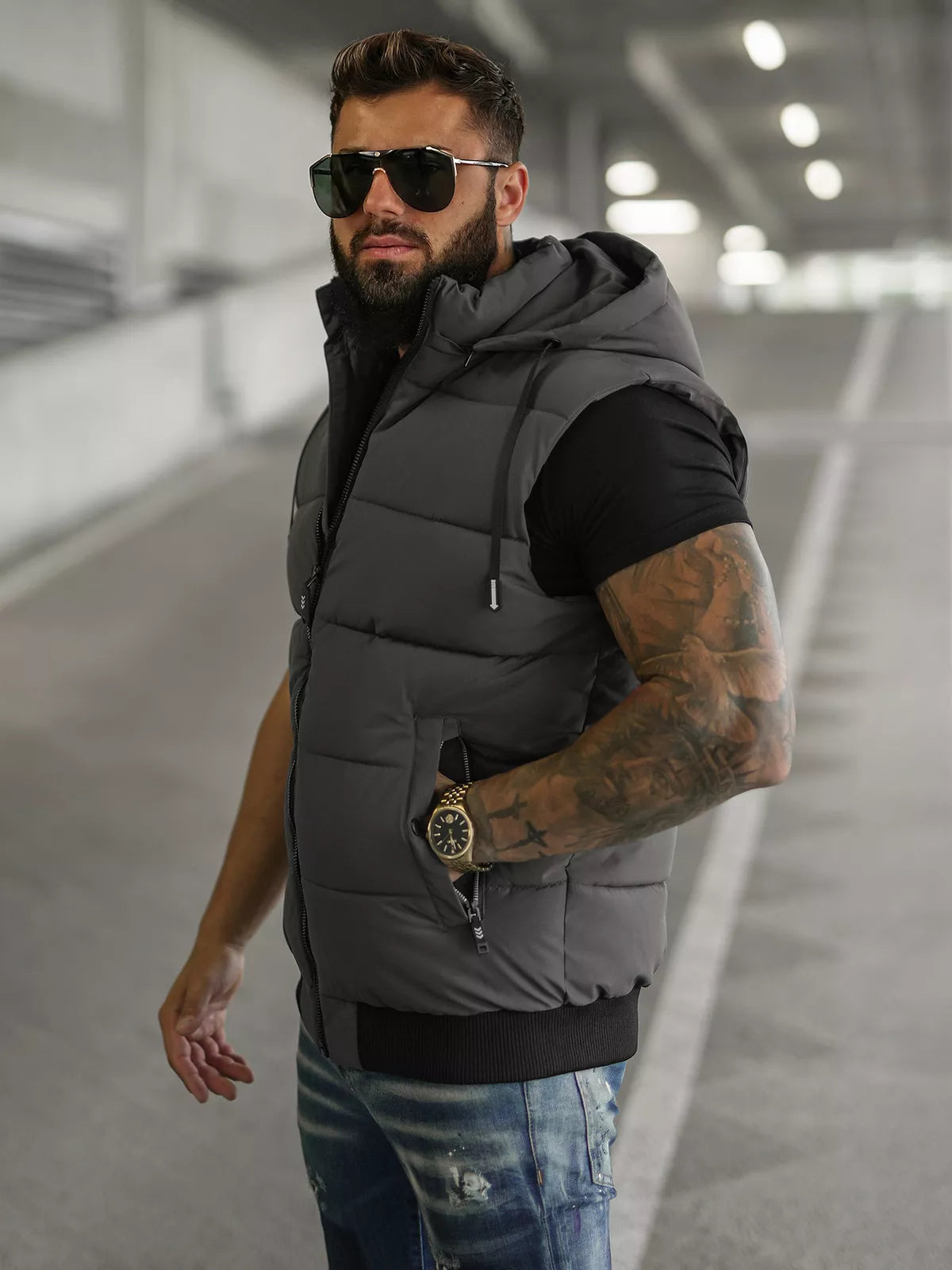 Men's dark gray vest Corles
