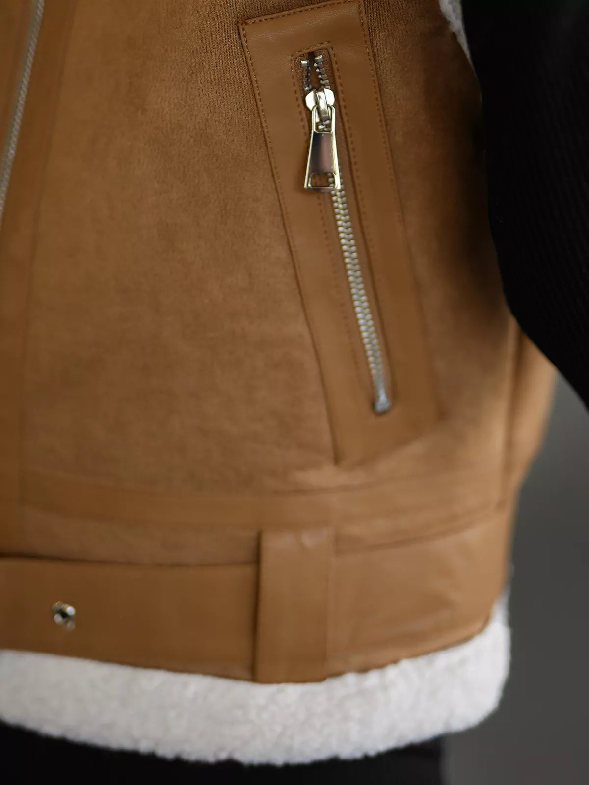 Women's brown leather vest Pixel