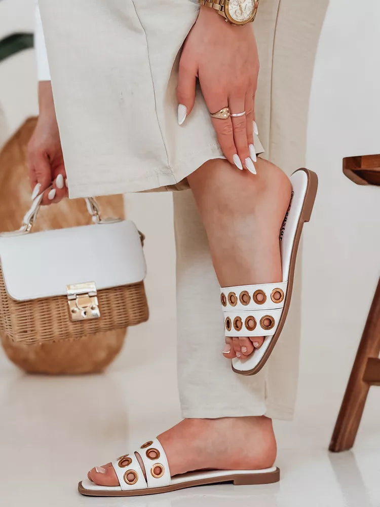 Women's white slippers Stelsan