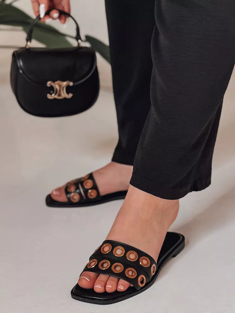 Women's black slippers Stelsan