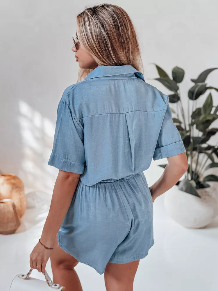 Women's light blue linen set Line