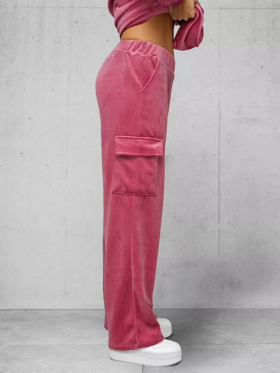 Women's dark pink velour set Alin