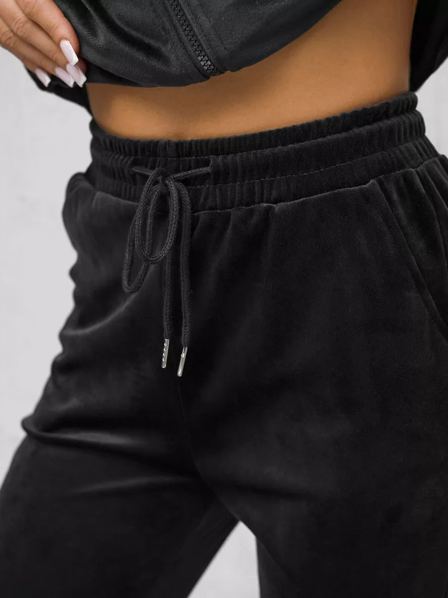 Women's black velour suit Rosita