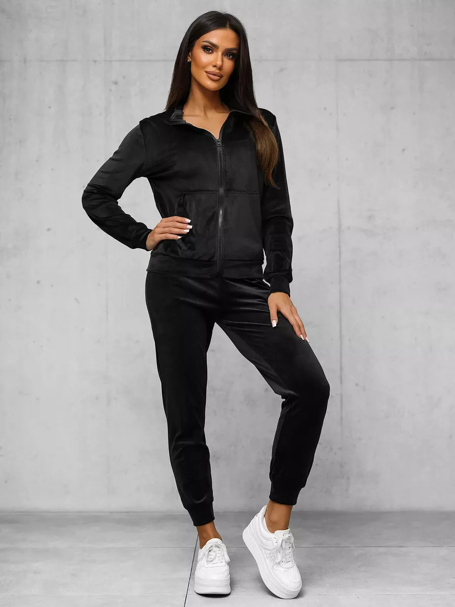 Women's black velour suit Rosita