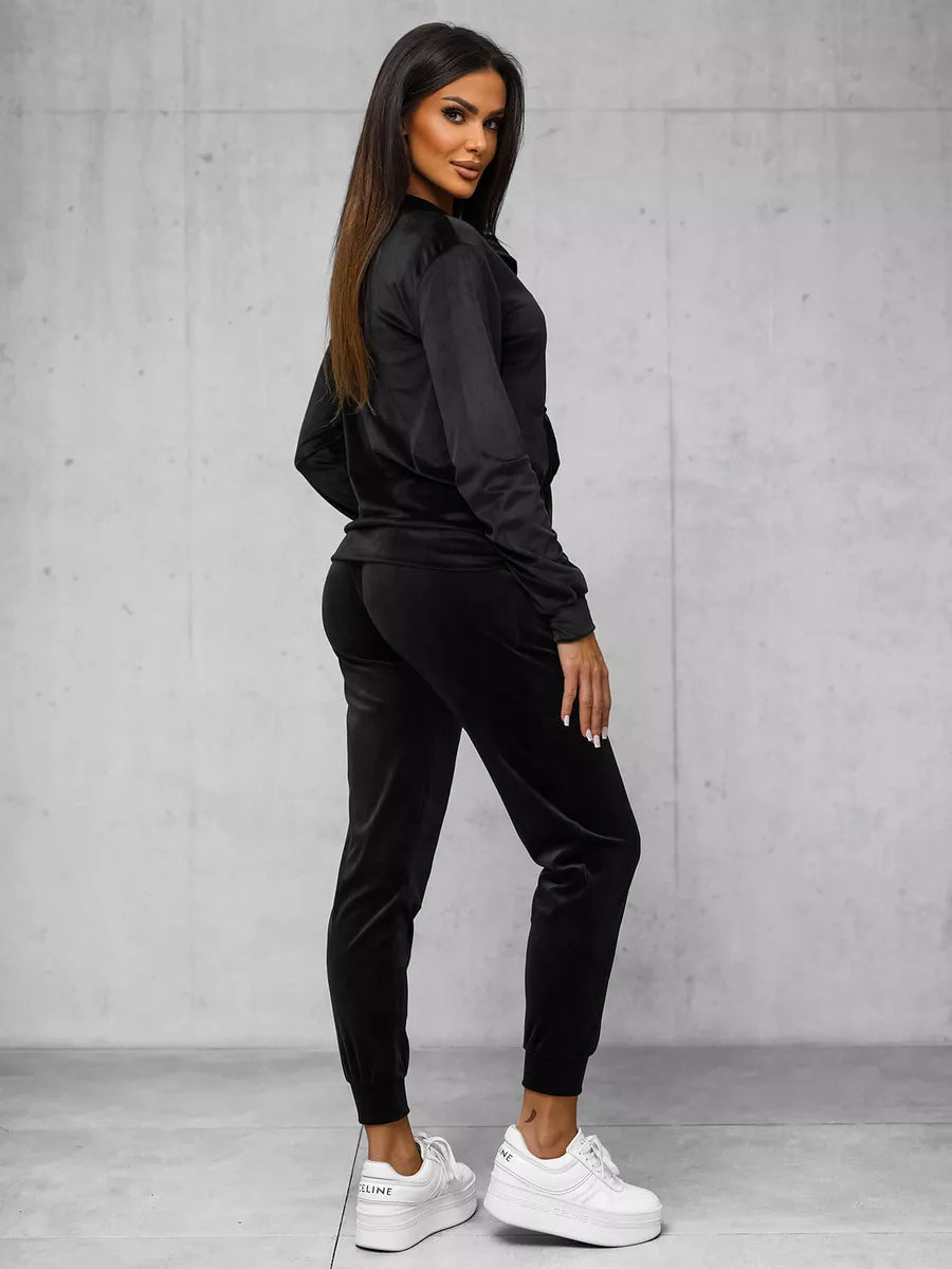 Women's black velour suit Rosita