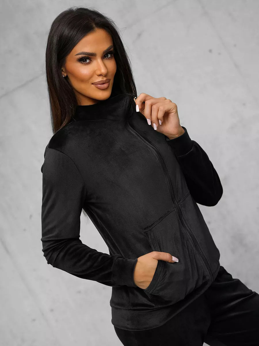 Women's black velour suit Rosita