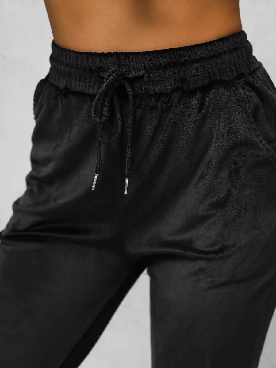 Merlin women's black velour suit