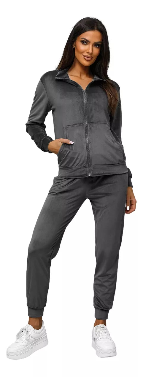 Women's grey velour suit Rosita