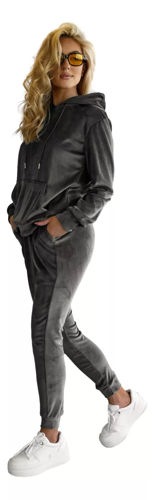 Women's dark gray velour suit Homey