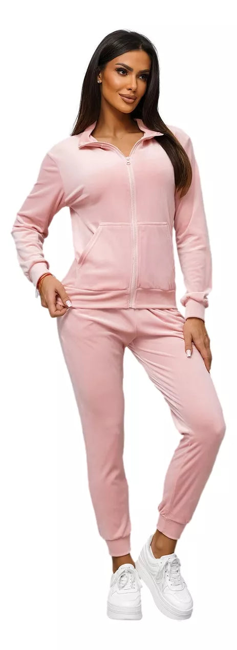 Rosita women's pink velour tracksuit
