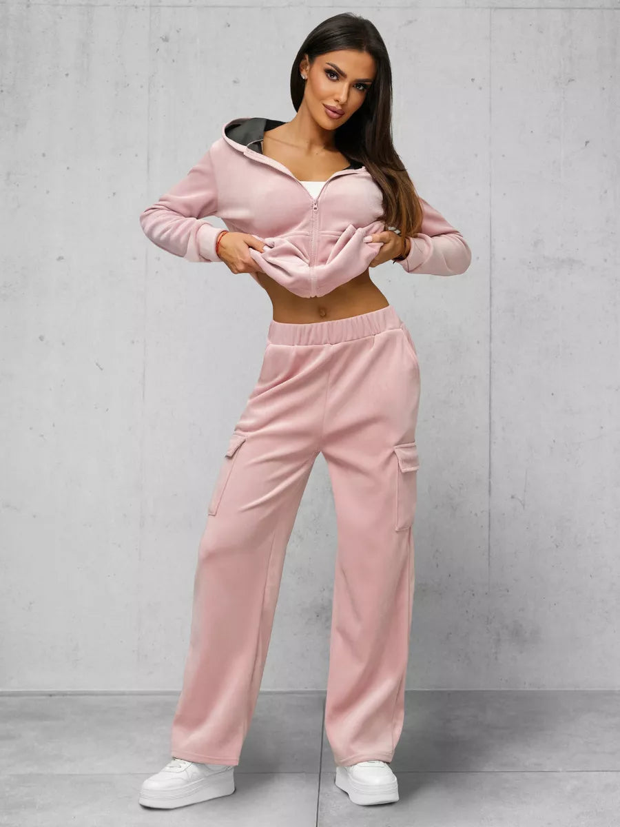 Women's pink velour set Alin