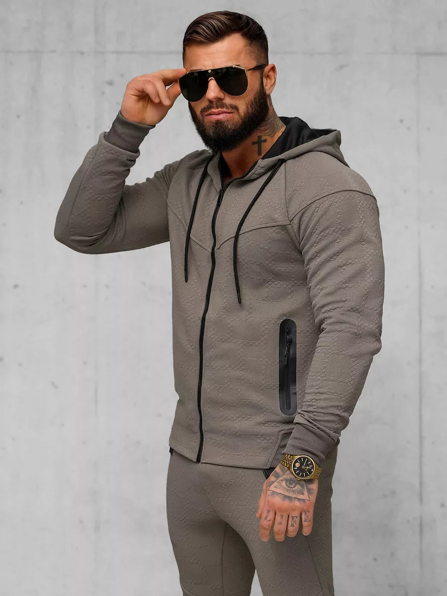 Men's brown hooded tracksuit Adam